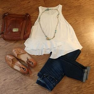 M size zara white blouse